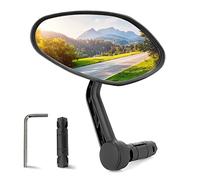 Arkham Bike Mirror for Handlebar HD Bar End Bicycle Mirror Thickened Auto-Grade Glass for Handlebar Rearview Mirror Multi-Angle Adjustable, E-Bike Universal(Oval Single)