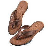 Arkim 2021 Nouvelles Tongs Homme, Soutien De La Voûte Plantaire, Anti-Vibrations, Haute élasticité Et Antidérapantes, Tongs Unisexes (Brun,45)