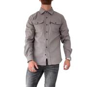 ArknAv Veste chemise boutonnée pour homme, vestes décontractées et élégantes, chemise décontractée pour jeunes hommes, Gris clair, S