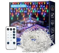 ARKOCHIC 10M Guirlande Lumineuse Rideau Noël, 320LED Intérieur Guirlande Lumineuse Multicolore Fenetre 8 Modes Décoration Noel pour Maison Mariage Balcon Chambre Jardin Patio