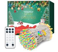 ARKOCHIC 30M Guirlande Lumineuse de Noël, 300 LED Multicolore/Blanc Chaud Lumières de Noël Intérieur et 8 Modes Guirlande Décorative pour Maison Mariage Patio, Corde transparente