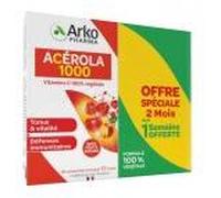 Arkopharma Azinc – Complément alimentaire Naturel Acérola 1000 – Lot 2 x 30 comprimés