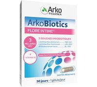Arkopharma Arkobiotics Flore Intime – 3 souches probiotiques + Vit B2 – 30 gélules