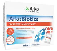 Arkopharma Arkobiotics Système Immunitaire 4 Souches Probiotiques 15 Sachets