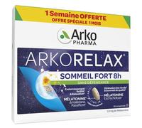 Arkopharma Arkorelax Sommeil Fort 8H Mélatonine, Valériane 20 comprimés + 10 Offerts