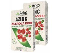 Arkopharma Azinc Acérola 1000 - Vitamine C 100% Végétale - Lot de 2 Boites de 30 Comprimés