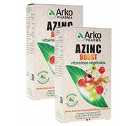 Arkopharma Azinc Boost Vitamines Végétales, Amia Acerola Ginseg de sibérie Guarana - 24 Comprimés à Croquer - Lot de 2 Boites de24 comprimés