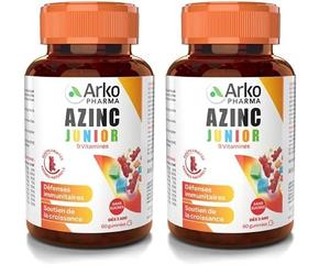 Arkopharma - Azinc® Junior Gummies - Gummies vitaminées | Bon fonctionnement du système immunitaire | Contribue à la croissance et au développement osseux normaux | 60 gummies (Lot de 2)