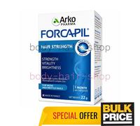 Arkopharma Forcapil Hair Nails 60 Caps 1-Mois Approvisionnement Biotine Zinc ...