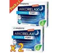 Arkorelax Sommeil Fort 1,9mg Melatonine 5 Extraits De Plantes 15 Comprimé - Lot De 2 Boites (30 Jours)