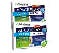 ARKORELAX SOMMEIL FORT 8 H - Chrono Libération - 1,9mg melatonine 5 extraits de plantes - 2 MOIS de TRAITEMENT - Lot de 60 Comprimés