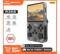 ARKOS R36S rétro Console de jeu vidéo Portable système Linux 3.5 pouces écran IPS R35s Pro lecteur vidéo de poche Portable 64GB jeux Purple 64GB