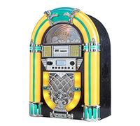 Arkrocket Athena Mini Jukebox Lecteur CD de Table Haut-Parleur Bluetooth Radio USB Lecteur de Carte SD avec système d'éclairage LED rétro