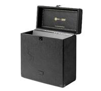 arkrocket Elvis Étui de rangement et de transport vintage pour disques vinyles - 33 1/3, 45 et 78 tr/min, peut contenir 30 albums, parfait pour votre collection de disques précieux - Noir
