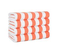 Arkwright LLC California Cabana Lot de 4 Serviettes de Plage surdimensionnées à Rayures - 76,2 x 177,8 cm - 100% Coton filé à l'anneau - Double Fil résistant - Serviette de Piscine, de Plage et de