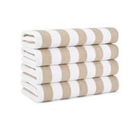 Arkwright LLC California Cabana Lot de 4 Serviettes de Plage surdimensionnées à Rayures - 76,2 x 177,8 cm - 100% Coton filé à l'anneau - Double Fil résistant - Serviette de Piscine, de Plage et de
