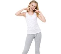 ArkXani® Lot de 3 débardeurs sans manches 100 % coton pour fille - Coupe ajustée - Style décontracté - Pour la rentrée scolaire, blanc, 3-5 ans