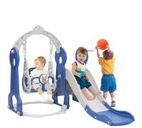 Arkyomi Toboggan d'intérieur à partir de 1, 2, 3, 4, 5 ans, toboggan pour enfant avec balançoire, intérieur et extérieur, toboggan pour bébé et enfant, toboggan de jardin pour petit enfant (bleu foncé