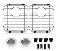 ARLBA Lot de 2 protecteurs d'évier de Cuisine en Acier Inoxydable 304 avec Trou de vidange arrière, 33,8 x 29,5 x 3,2 cm, Grille Universelle pour évier de Cuisine avec 2 filtres d'évier