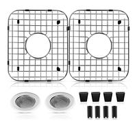 ARLBA Lot de 2 protecteurs d'évier en Acier Inoxydable 304 pour évier de Cuisine avec Drain Central, Grille de Protection d'évier de 33,8 x 29,5 x 3,2 cm, Grille d'évier pour Fond d'évier avec 2