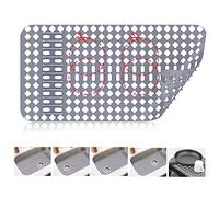 ARLBA Tapis d'évier de cuisine en silicone amélioré 63,5 x 33 cm, protecteurs d'évier pour évier de cuisine avec drain arrière/drain central, grille inférieure d'évier de protection pour évier de