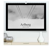Arlberg black and white (hochwertiger Premium Wandkalender 2026 DIN A2 quer), Kunstdruck in Hochglanz: Zürs und Lech am Arlberg, das 5 Sterne ... beeindruckenden monochromen Bilderserie.