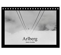 Arlberg black and white (Tischkalender 2026 DIN A5 quer), CALVENDO Monatskalender: Zürs und Lech am Arlberg, das 5 Sterne Skigebiet nicht nur für ... beeindruckenden monochromen Bilderserie.