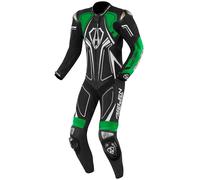 Arlen Ness Conquest Combinaison cuir de moto une pièce, noir-vert, taille 50 pour homme