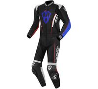 Arlen Ness Losail Costume en cuir deux pièces, noir-blanc-rouge-bleu, taille 48 pour homme