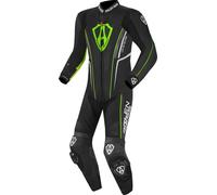 Arlen Ness Losail Costume en cuir one piece, noir/vert, Taille 60