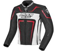 Arlen Ness Motegi Blouson moto, noir-blanc-rouge, taille 52 pour homme