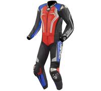 Arlen Ness Race-X Costume en cuir de moto deux pièces, noir-rouge-bleu, taille 52 pour homme