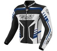 Arlen Ness Rapida 2 Blouson en cuir de moto, noir-blanc-bleu, taille 48 pour homme