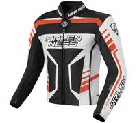 Arlen Ness Rapida 2 Blouson en cuir de moto, noir-blanc-orange, taille 50 pour homme