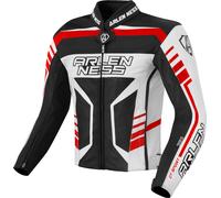 Arlen Ness Rapida 2 Blouson en cuir de moto, noir-blanc-rouge, taille 48 pour homme