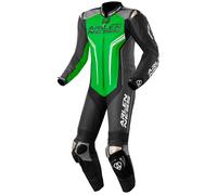 Arlen Ness Sugello Combinaison en cuir de moto une pièce, noir-gris-vert, taille 50 pour homme