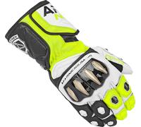 Arlen Ness Sugello Gants de moto, noir-blanc-jaune, taille XS pour homme