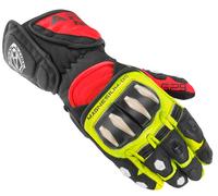 Arlen Ness Sugello Gants de moto, noir-rouge-jaune, taille XS pour homme