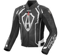 Arlen Ness Track Veste en cuir de moto, noir-blanc, taille 48 pour homme