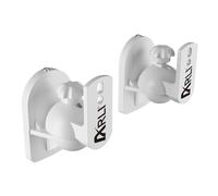 ARLI Lot de 2 supports muraux universels pour enceintes - Blanc - Flexible - Inclinable et rotatif - Jusqu'à 3,5 kg - Montage sans outil - Montage au plafond + montage mural