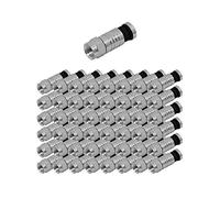 ARLI Lot de 50 connecteurs F à compression 7 à 7,5 mm, connecteurs de compression étanches pour câble coaxial, câble d'antenne, pince de compression avec technologie de compression | Convient pour