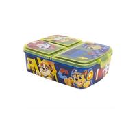 arlis Boîte à goûter Paw Patrol avec 3 compartiments en plastique avec fermoirs à clips, boîte à déjeuner pour enfants (Boîte à goûter Paw Patrol)