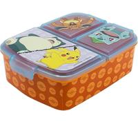 arlis Boîte à goûter Pokémon avec 3 compartiments en plastique avec fermoirs à clips, boîte à déjeuner pour enfants (Boîte à goûter Pokémon)