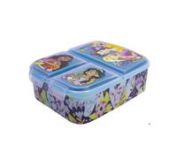 arlis Boîte à goûter Princesse avec 3 compartiments en plastique avec fermoirs à clips, boîte à déjeuner pour enfants (Boîte à goûter Princess)