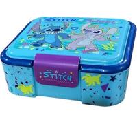 arlis Boîte à goûter Stitch Disney avec 3 compartiments en plastique avec fermoirs à clip, boîte à déjeuner pour enfants (Boîte à goûter Stitch Disney)