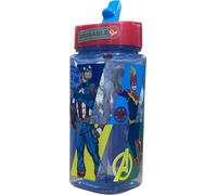 arlis Bouteille d'eau carrée réutilisable avec paille intégrée 510 ml - Gourde Avengers (Gourde Avengers)