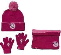 arlis Ensemble Bonnet Gants cache cou Minnie (snood ou tour de cou double a l'interieur) (Set gants bonnet avec tour de cou Minnie)