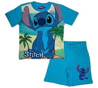 arlis Ensemble Pyjama Stitch avec Short Stitch Disney l'image est imprimée à l'avant Col Rond. Matière: 100% Coton (FR/ES, Âge, 7 Ans, Taille Normale, Pyjama Lilo and Stitch Bleu)