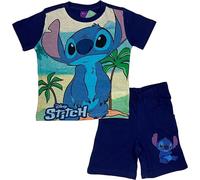 arlis Ensemble Pyjama Stitch avec Short Stitch Disney l'image est imprimée à l'avant Col Rond. Matière: 100% Coton (FR/ES, Âge, 4 Ans, Taille Normale, Pyjama Lilo and Stitch Marine)