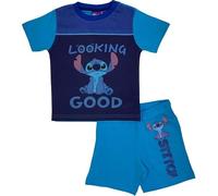 arlis Ensemble T-Shirt Stitch avec Short Stitch Disney l'image est imprimée à l'avant Col Rond. Matière: 100% Coton (Ensemble T-shirt avec Short Stitch -A, 4 Ans - 104 Cm)